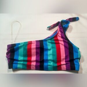 Old Navy Multicolor Striped One Shoulder Bikini Top Size M Vacation Resortwear
